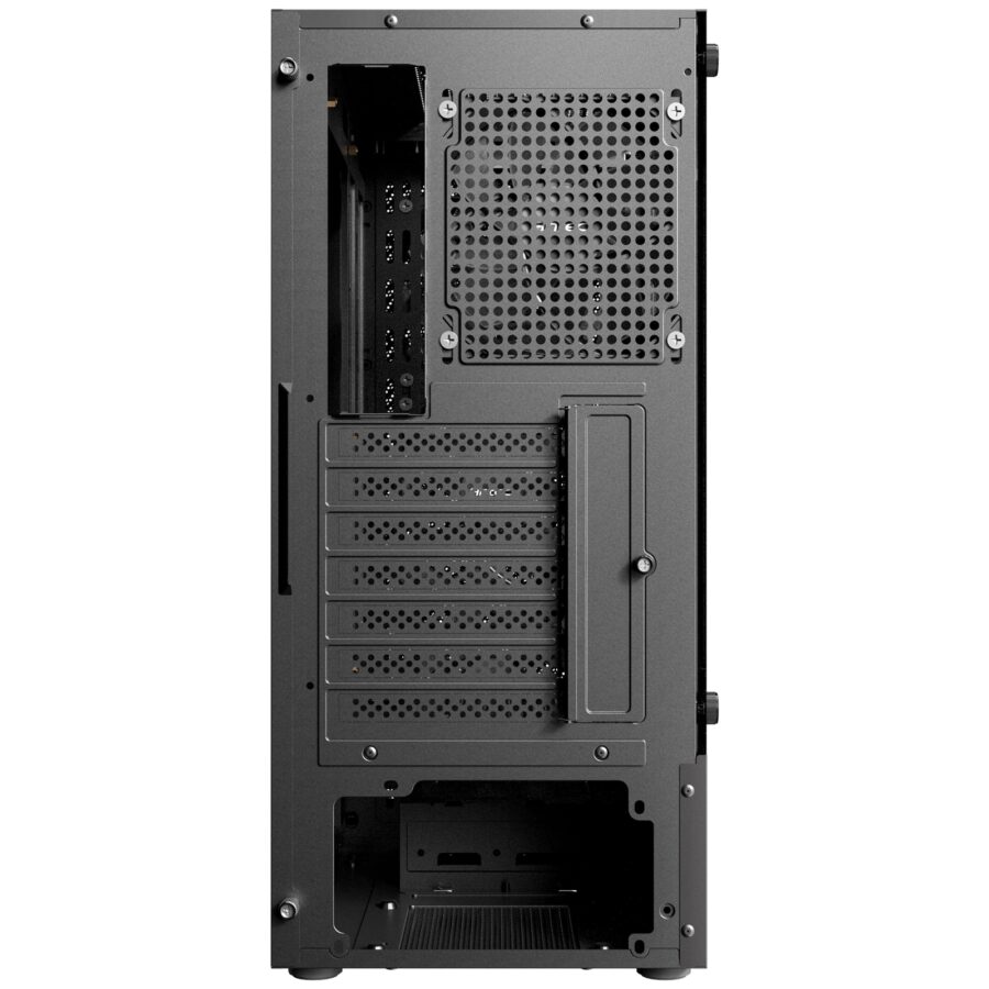 Antec AX26 RGB Elite Mid Tower Gaming Case, 1 x USB 3.0 / 2 x USB 2.0, Tempered Glass Side Window Panel, High Airflow Front Pannel, 4 x Pre-Installed ARGB LED Fans, ATX, Micro-ATX, ITX Compatible