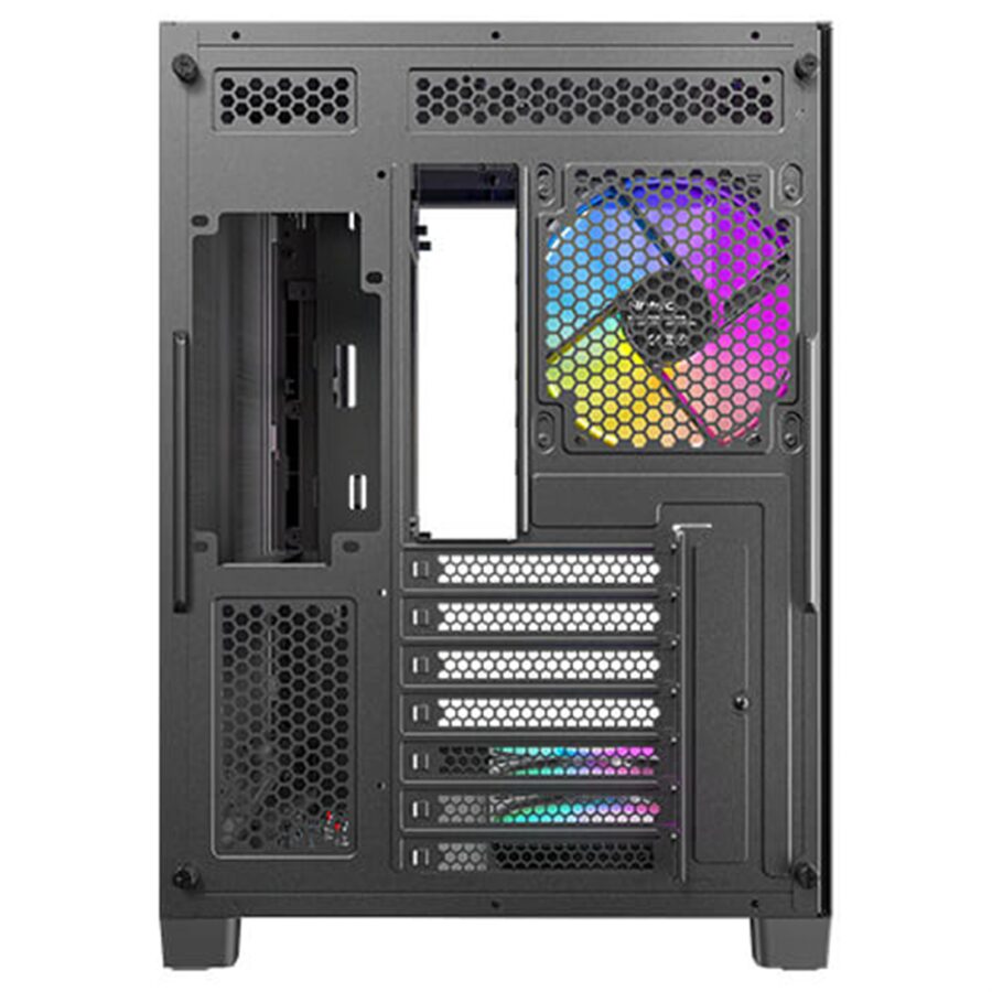 Antec Constellation C5 Curve Gaming Case, 1 x USB Type-C / 2 x USB 3.0, Tempered Glass Front and Side Window Panels, Dual Chamber Design, 4 x Pre-Installed ARGB LED Fans, Micro-ATX, ITX Compatible
