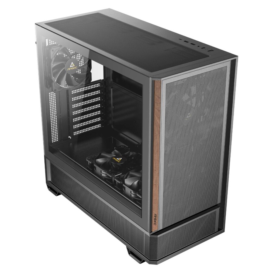 Antec P30 Air Mid-Tower Gaming Case, 1 x USB Type-C / 2 x USB 3.0, Tempered Glass Side Window Panel, Large Mesh Front with Premier Wood Accents, 3 x Pre-Installed PWM Fans, ATX, Micro-ATX , ITX Compatible