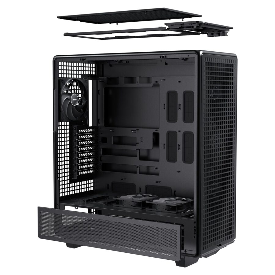 Antec 900 Full Tower Gaming Case, 1 x USB Type-C / 2 x USB 3.0, Tempered Glass Side Window Panel, 6 x Pre-Installed High- Performance PWM Fans, ATX, E-ATX, SS-CEB,SSI-EEB , Threadripper, (Supports Back-Connect Motherboards)