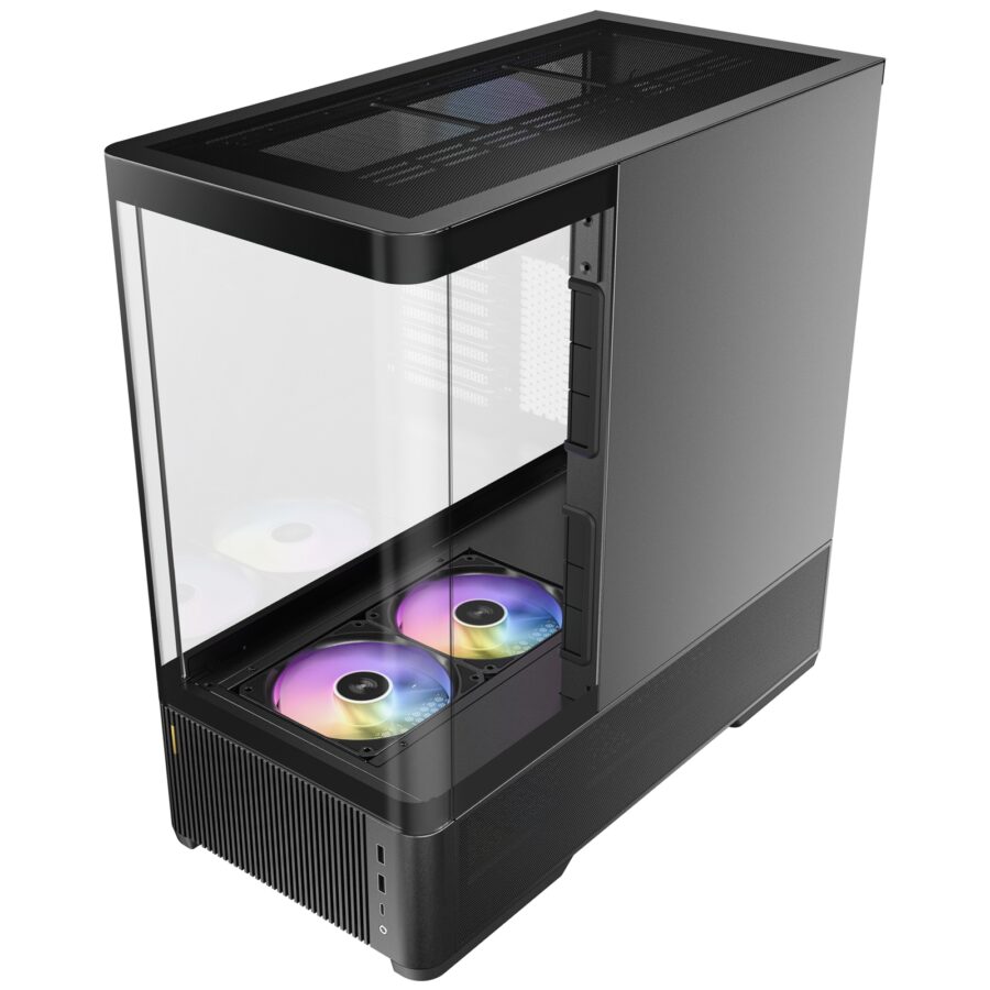 Antec Constellation C6 Curve ARGB Mid Tower Gaming PC Case, 3-Sided Curved Tempered Glass, 3 Pre-Installed ARGB PWM Fans, USB-C 10Gbps, 360mm Radiator Support, ATX/Micro-ATX/ITX, Black