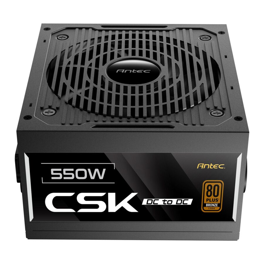 Antec CSK550DC 550W Power Supply, 80 Plus Bronze Certified, ATX 12V 2.52, Non-Modular, DC-to-DC, Flat Black Cables, 120mm Quiet Fan, UK Plug