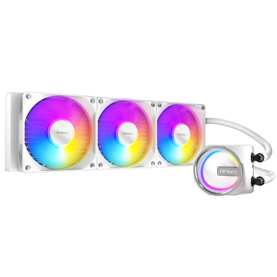 Antec Skeleton 360ARGB Liquid CPU Cooler, Universal Socket, White, 360mm Radiator, PWM up tp 2000 RPMCooling Fans, Addressable RGB LED Lighting