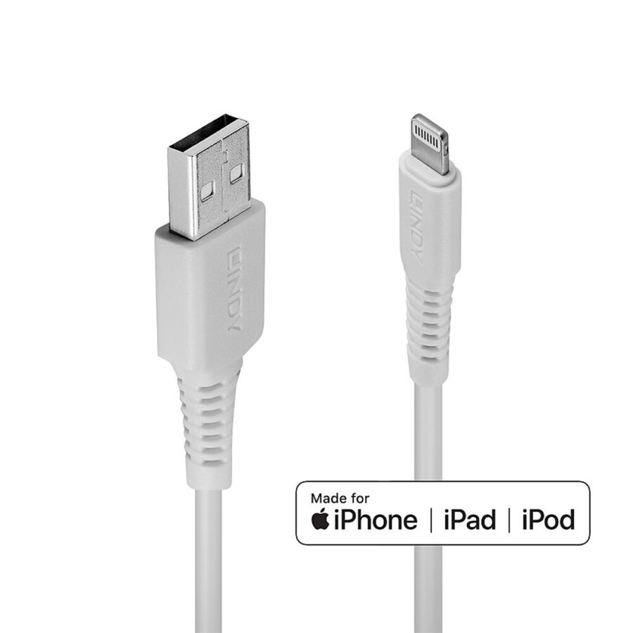 Lindy 31327 2m USB-A (M) 2.0 To Lightning (M) MFi Certified 480Mbps Cable - White