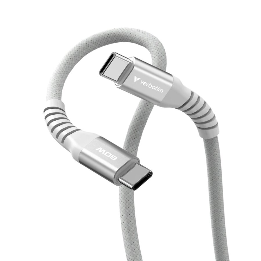 Verbatim Sync & Charge USB-C to USB-C 60W Magnetic Cable 120cm Grey, Supports PD 3.0 and QC 3.0