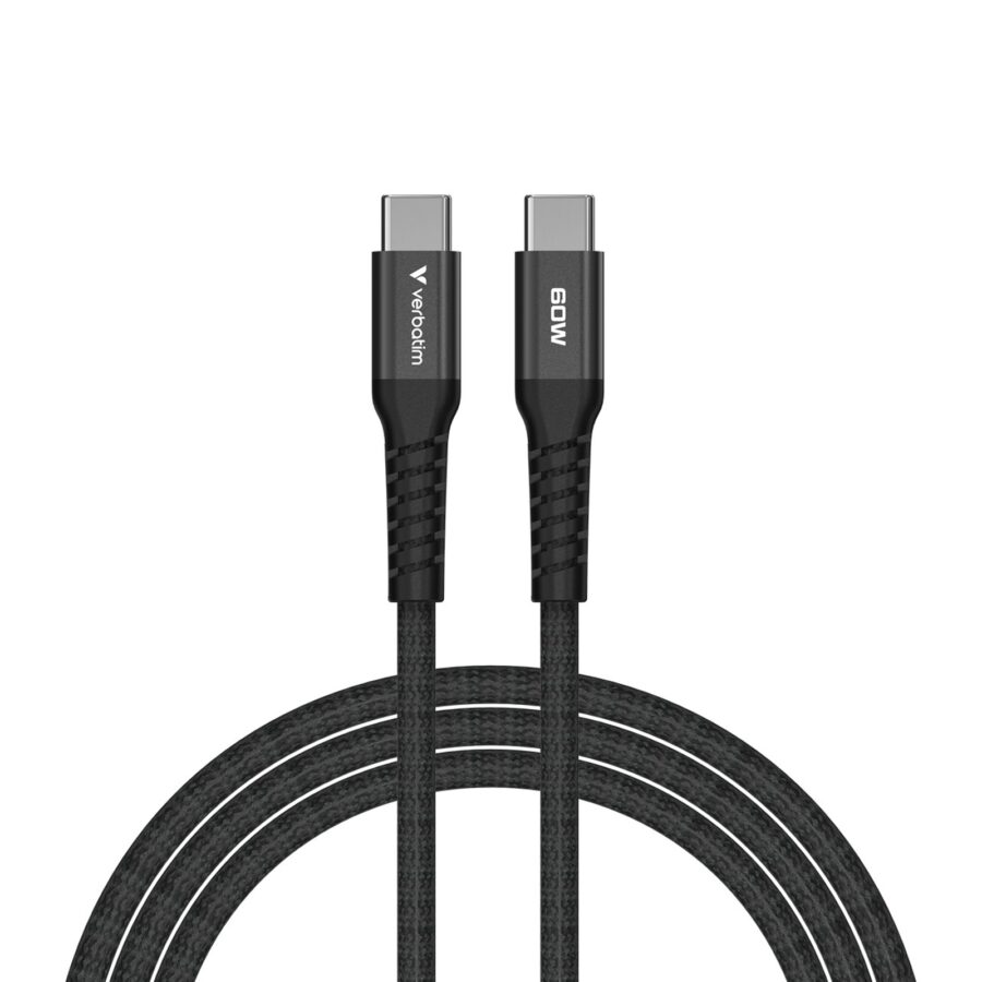 Verbatim Sync & Charge USB-C to USB-C 60W Magnetic Cable 120cm Black, Supports PD 3.0 and QC 3.0