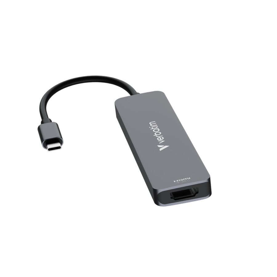 Verbatim USB-C Essentials Multiport Hub 6 Port With Card Reader, Supports Up To 100W Power Delivery, SD/MicroSD Slots Supports Read / Write Speeds Of Up To 40MB/s and 30MB/s