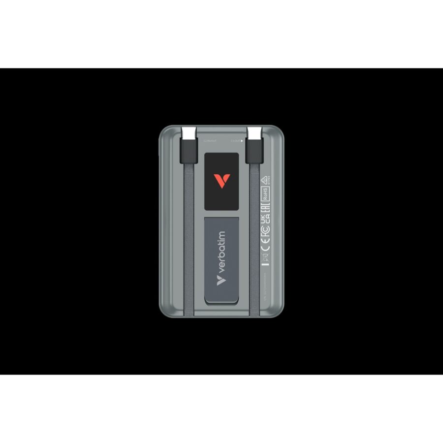 Verbatim Charge'n'Go 2C & Display MagSafe Power Bank 10000 mAh Grey