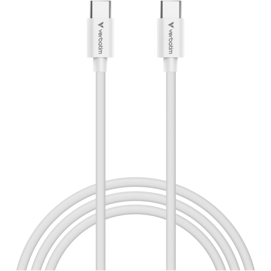 Verbatim Essentials Sync & Charge USB-C to C Cables (2 pack) Black & White, 1m, 60W PD, 480Mbps, USB Power Delivery 3.0 Supports Up To 60W Fast Charging
