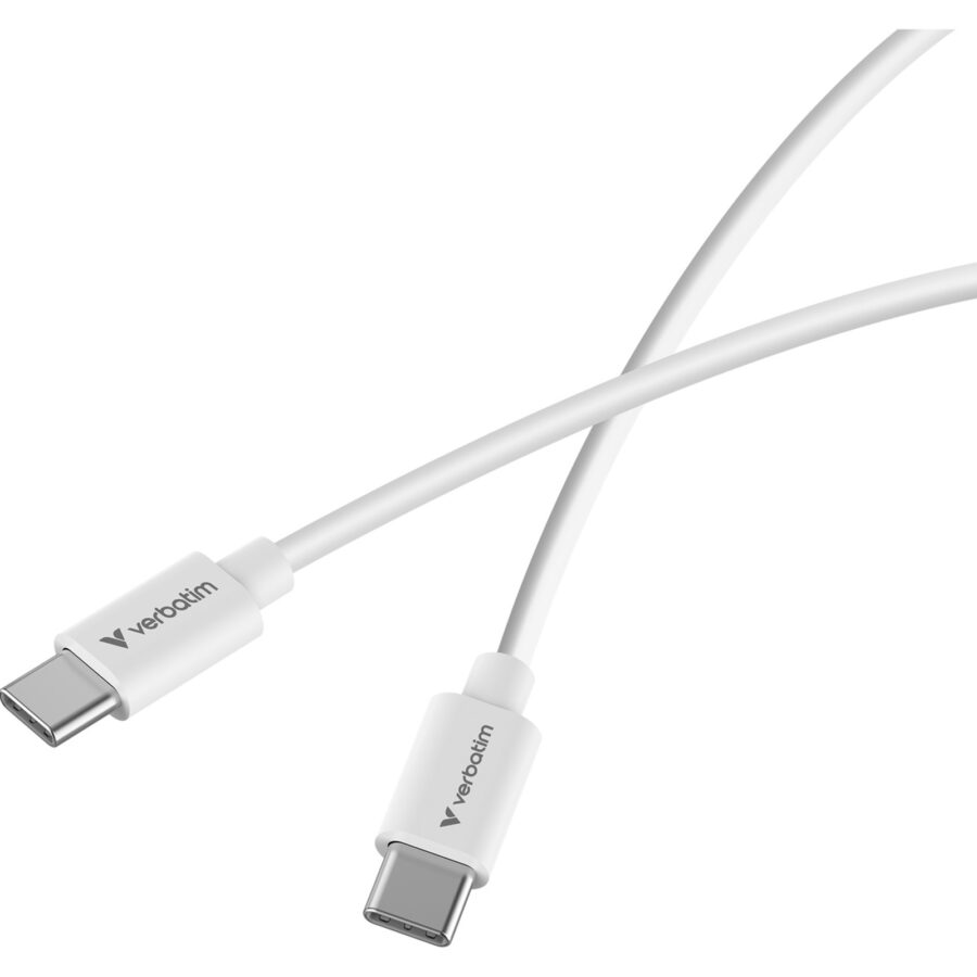 Verbatim Essentials Sync & Charge 3m USB-C to C Cable, 100W PD, 480Mbps, USB Power Delivery 3.0 Supports Up To 100W Fast Charging