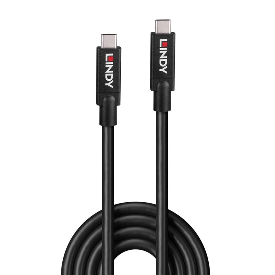 LINDY 43308 5m Active USB 3.2 Gen 2 C/C Cable, Data transfer rates up to 10Gbps, Supports video resolutions up to UHD 8K 7680x4320@60Hz including 4K 4096x2160@120Hz, 2 year warranty