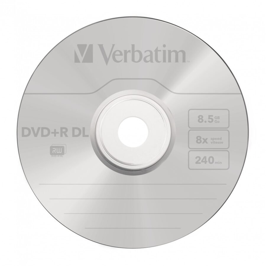 Verbatim DVD+R Double Layer 8.5GB 8X Matt Silver 10 Pack Spindle