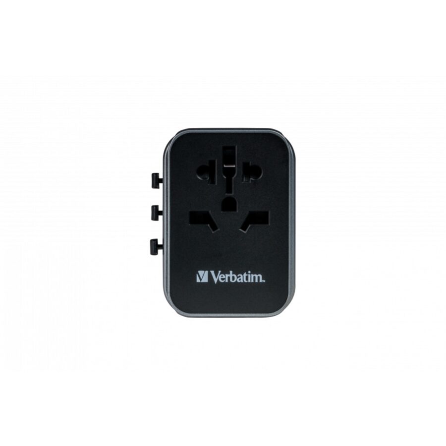 Verbatim UTA-03 Universal Travel Adapter with 1 x USB-C PD 30W & QC 3.0 / 2 x USB-C / 2 x USB-A
