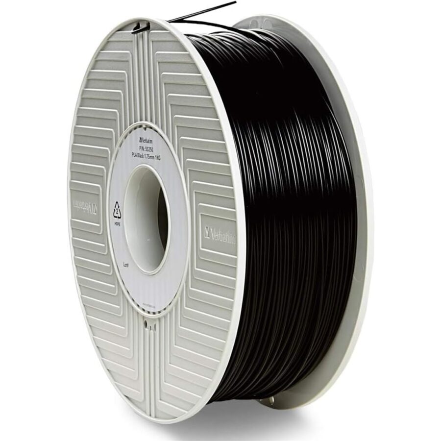 Verbatim PLA-Filament 3D-Printing,1.75mm, 1kg, High End Polyactide-Filament For Material Extrusion, For 3D-Printer & 3D-Pen, 3D-Printer-Filament Made Of PLA, 1 Spool 335m, Black