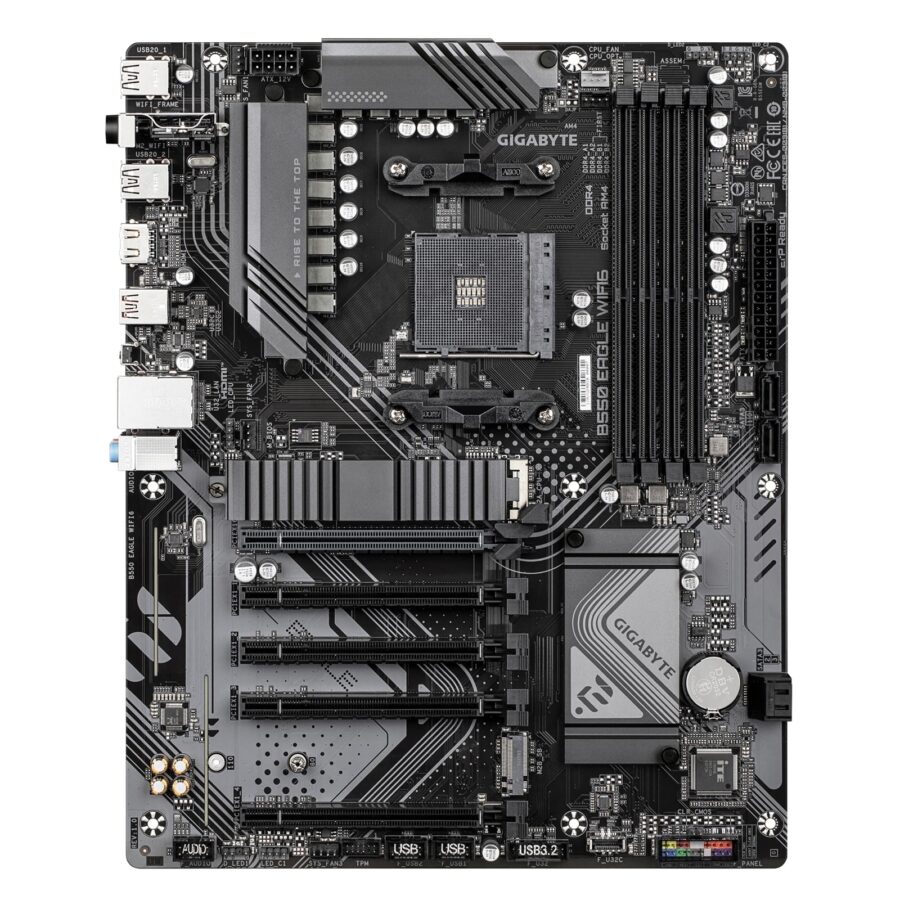 Gigabyte B550 EAGLE WIFI6 AMD AM4 Socket Motherboard, ATX, 4x DDR4 Slots, 2x M.2 Sockets, GbE LAN, Wi-Fi 6, 1x HDMI Port