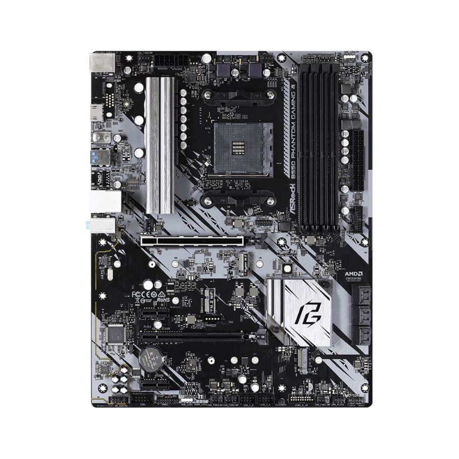 ASRock B550 Phantom Gaming 4 Super Alloy AMD AM4 Socket Motherboard, ATX, 4x DDR4 Slots, 2x M.2 Sockets, GbE LAN, 1x HDMI Port