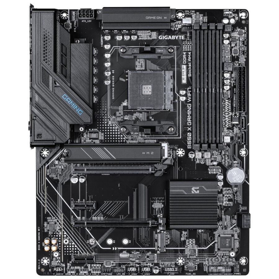 Gigabyte B550 X GAMING AMD AM4 Socket Motherboard, ATX, 4x DDR4 Slots, 2x M.2 Sockets, Fitted I/O Shield, 2.5GbE LAN, Wi-Fi 7, 1x DisplayPort / 1x HDMI Port
