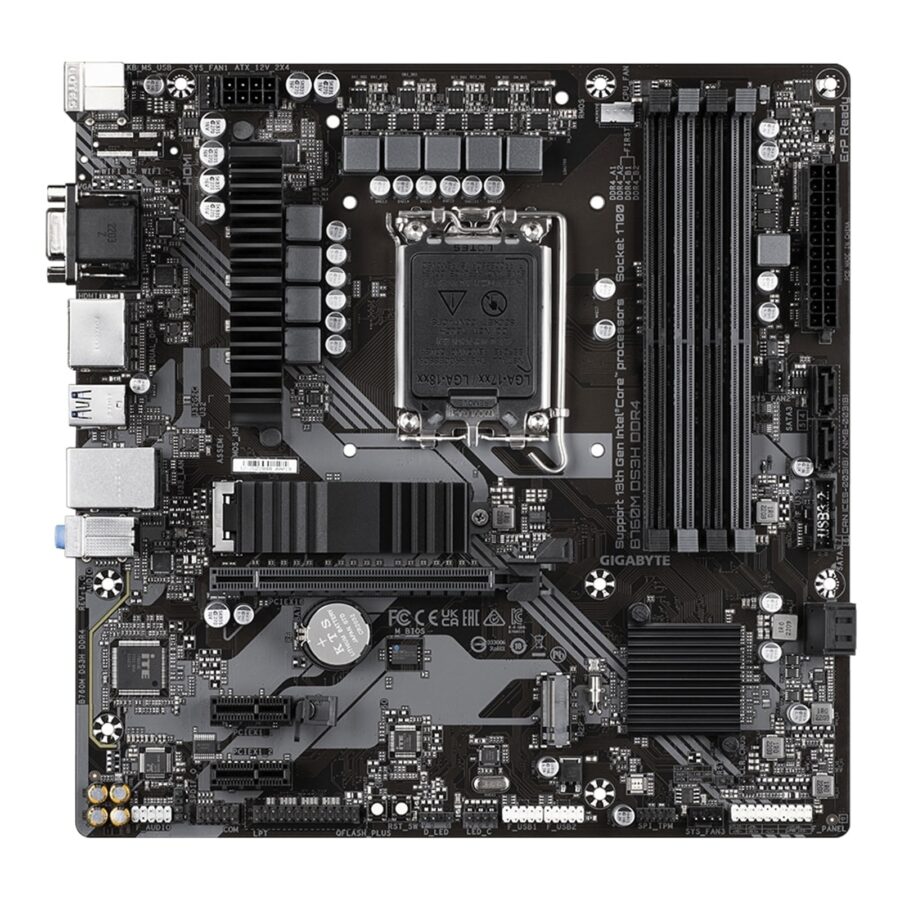 Gigabyte B760M DS3H DDR4 Ultra Durable Intel 1700 Socket Motherboard, Micro-ATX, 4x DDR4 Slots, 2x M.2 Sockets, 2.5GbE LAN, 1x D-Sub / 2x DisplayPorts / 1x HDMI Port