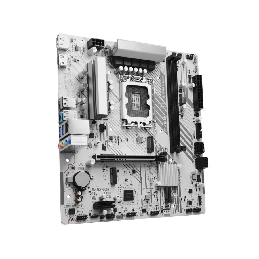 ASRock B760M-X Gen5 Intel 1700 Socket Motherboard, Micro-ATX, 2x DDR5 Slots, 2x M.2 Sockets, 2.5GbE LAN, 1x DisplayPort / 1x HDMI Port