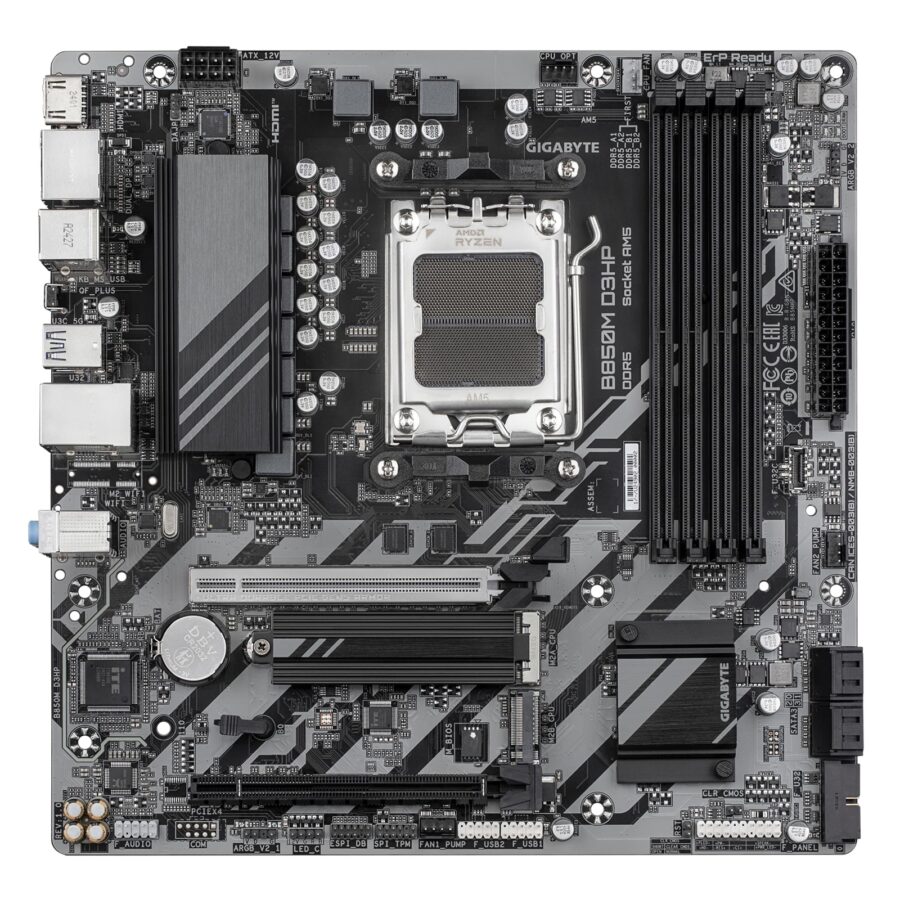 Gigabyte B850M D3HP AMD AM5 Socket Motherboard, Micro-ATX, 4x DDR5 Slots, 2x M.2 Sockets, GbE LAN, 2x DisplayPorts / 1x HDMI Port