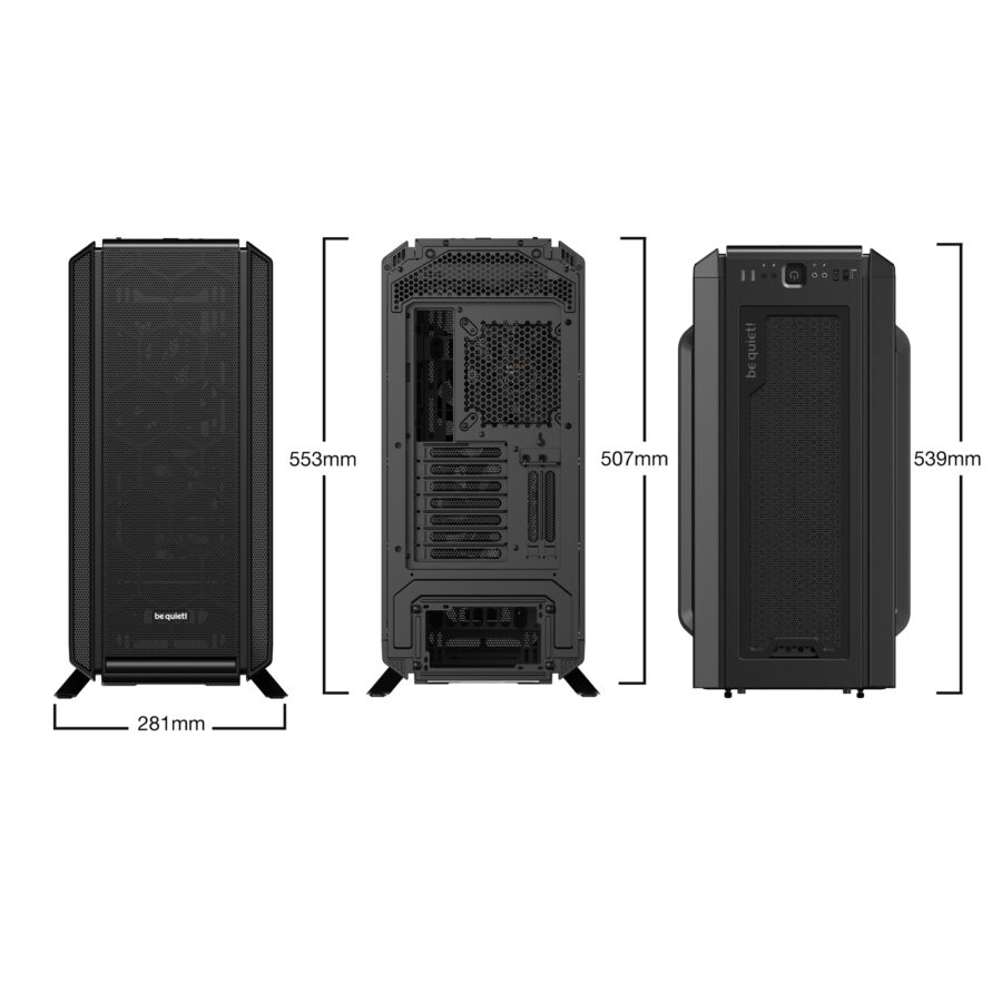 be quiet! BG039 Silent Base 802 Mid Tower Gaming Case, 1 x USB Type-C / 1 x USB 3.2, Front and Side Sound-Dampening Mats, 3 x Pre-Installed Pure Wings 2 140mm Fans, E-ATX (30.5 x 27.5cm) / ATX / M-ATX / Mini-ITX Compatible