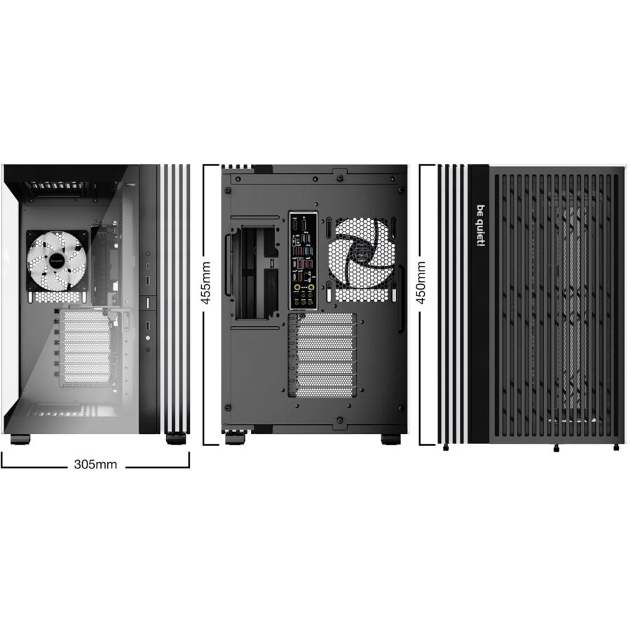 be quiet! BGW67 Light Base 600 LX Mid Tower Gaming Case, 1 x USB Type-C / 2 x USB 3.0, Tempered Glass Front & Side Window Panel, 4 x Light Wings ARGB Fans, ATX / M-ATX / Mini-ITX Compatible