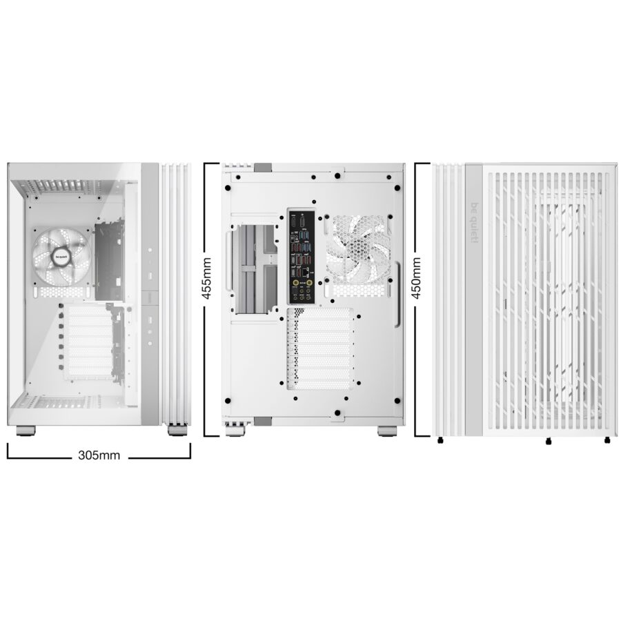 be quiet! BGW68 Light Base 600 LX Mid Tower Gaming Case, 1 x USB Type-C / 2 x USB 3.0, Tempered Glass Front & Side Window Panel, 4 x Light Wings ARGB Fans, ATX / M-ATX / Mini-ITX Compatible
