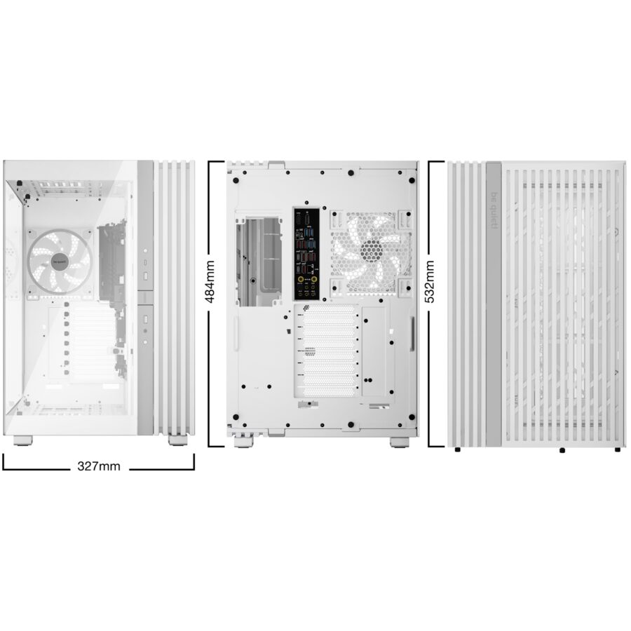 be quiet! BGW72 Light Base 900 FX Full Tower Gaming Case - White, 1 x USB Type-C / 2 x USB 3.0, Tempered Glass Front & Side Window Panel, 4 x Light Wings ARGB Fans, E-ATX / XL-ATX / ATX / M-ATX / Mini-ATX Compatible