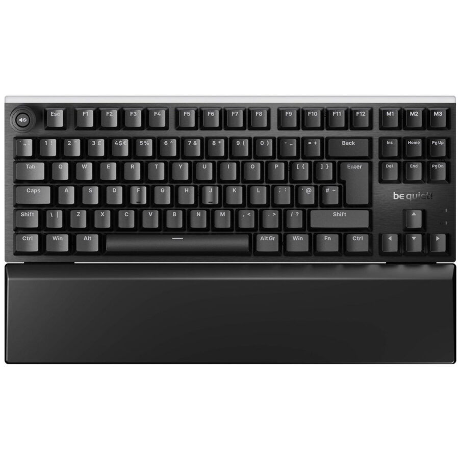 Be Quiet! Light Mount TKL Silent Linear ARGB Mechanical Keyboard, 3D Media Wheel, silent keystrokes, hot-swappable 5-pin MX-style switch socket