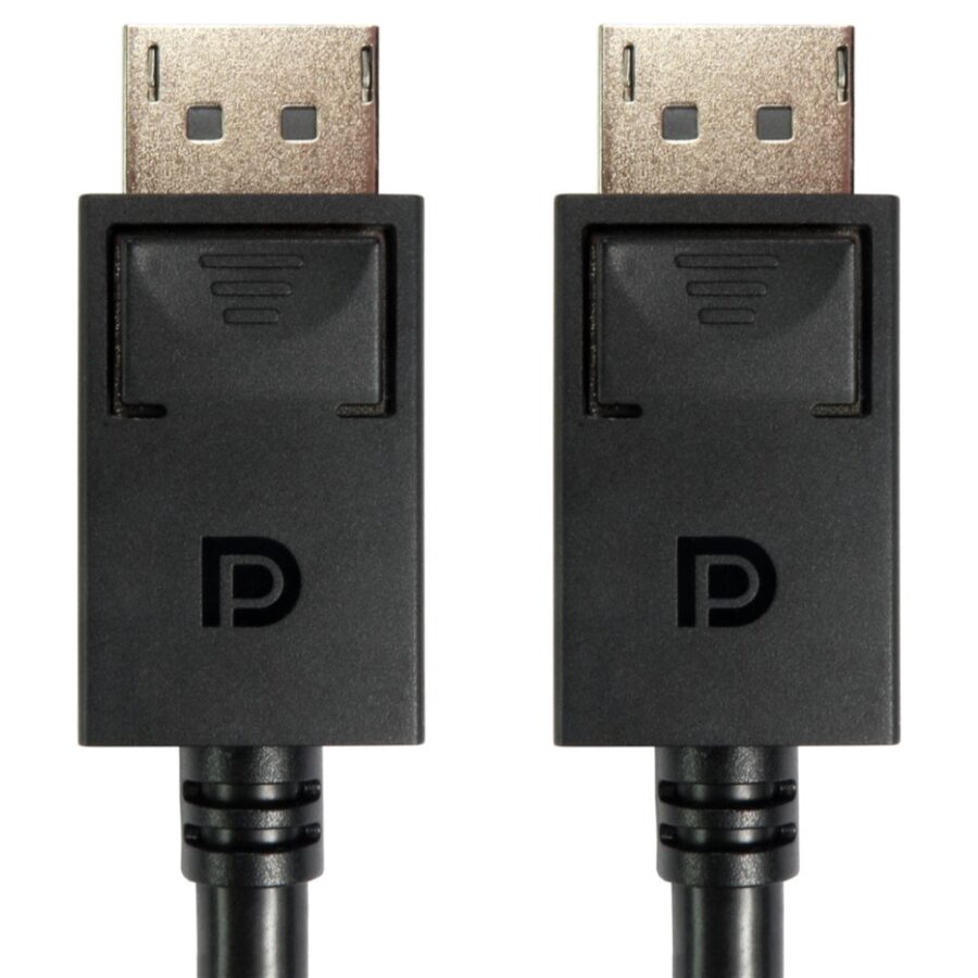DisplayPort (M) to DisplayPort (M), DisplayPort 2.1, 1m, 8K60Hz Support, 2K240Hz (2560 x 1440) Support, UHBR10, 16k30Hz Support, 1080p Support 360Hz, Black