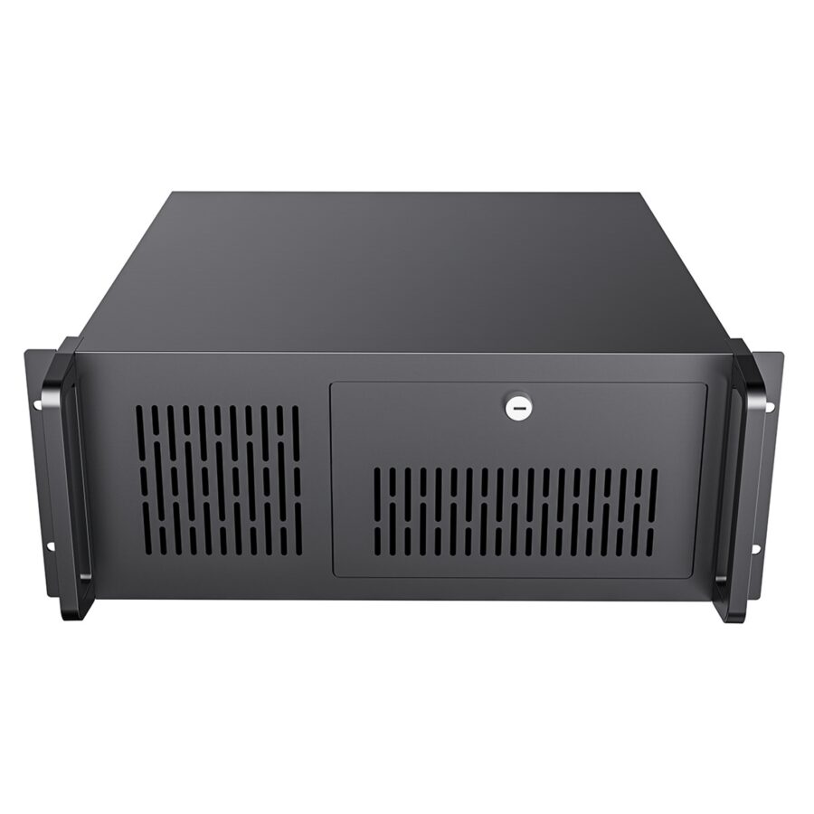 CiT 4U Rackmount Server Case 500mm, Heavy-Duty Industrial Chassis with Lockable Front Door, Supports ATX/mATX, 8x Internal HDD Bays for Massive Storage, Black