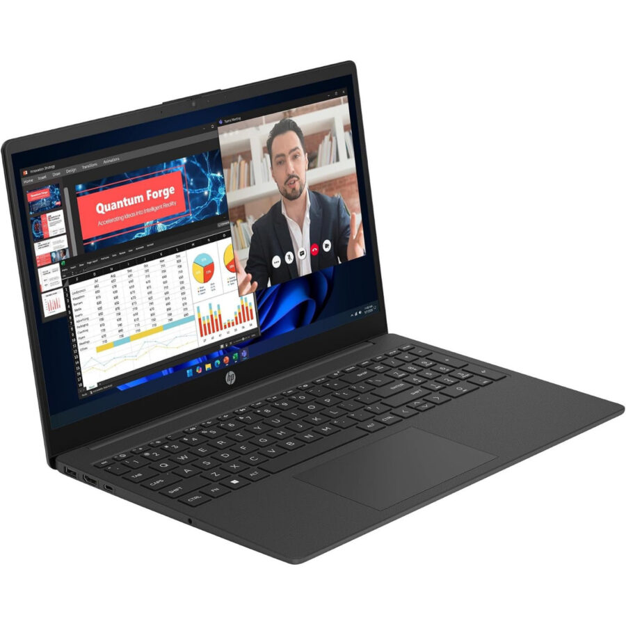 HP 15-fd1006sax Laptop, 15.6 Inch Screen, Intel Core 3-100U, 8GB DDR4 RAM, 256GB SSD, Intel Graphics, Windows 11 Home