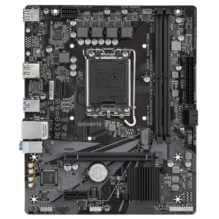 Gigabyte H610M K V2 DDR5 Anti-Sulfur Resistor Intel 1700 Socket Motherboard, Micro-ATX, 2x DDR5 Slots, 1x M.2 Socket, GbE LAN, 1x DisplayPort / 1x HDMI Port
