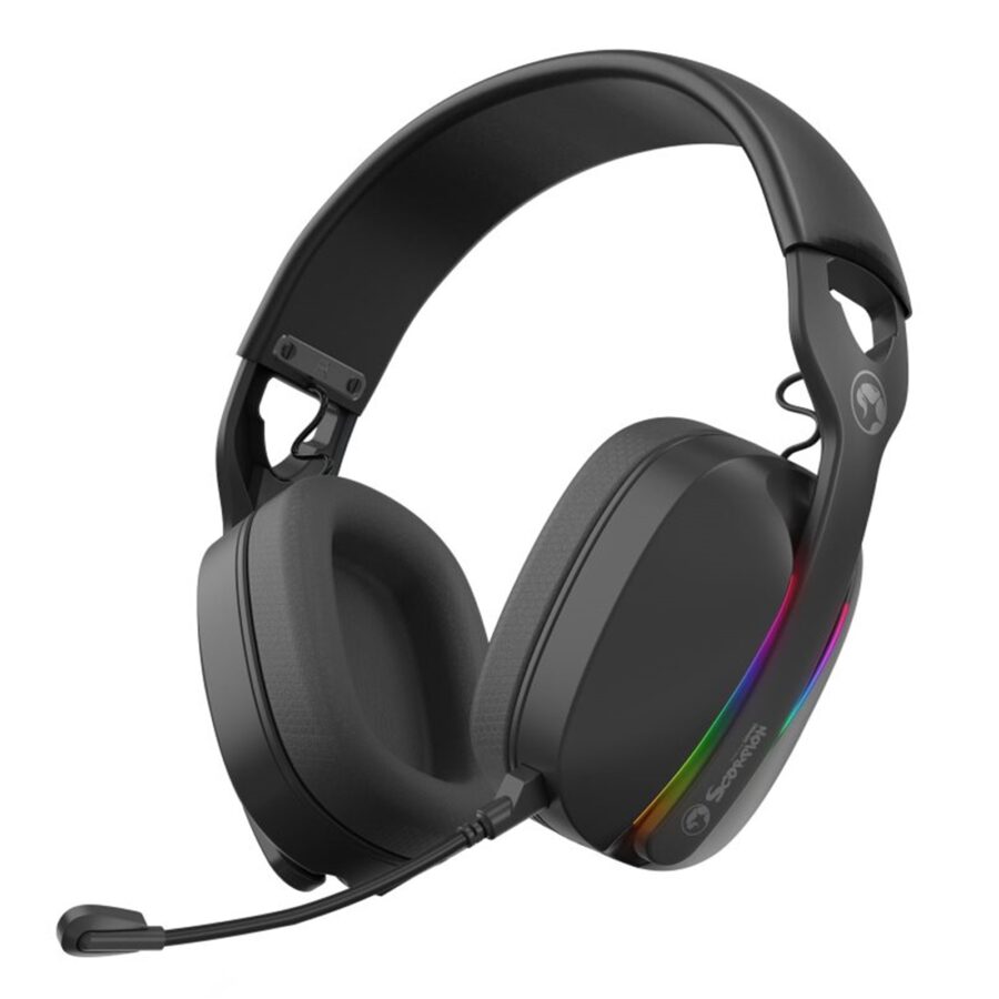 Marvo Scorpion CM420-UK RGB Mechanical Keyboard, Mouse and Mouse Pad with HG9086W Bluetooth and Wired Tri-Mode Connection RGB Stereo Gaming Headphones