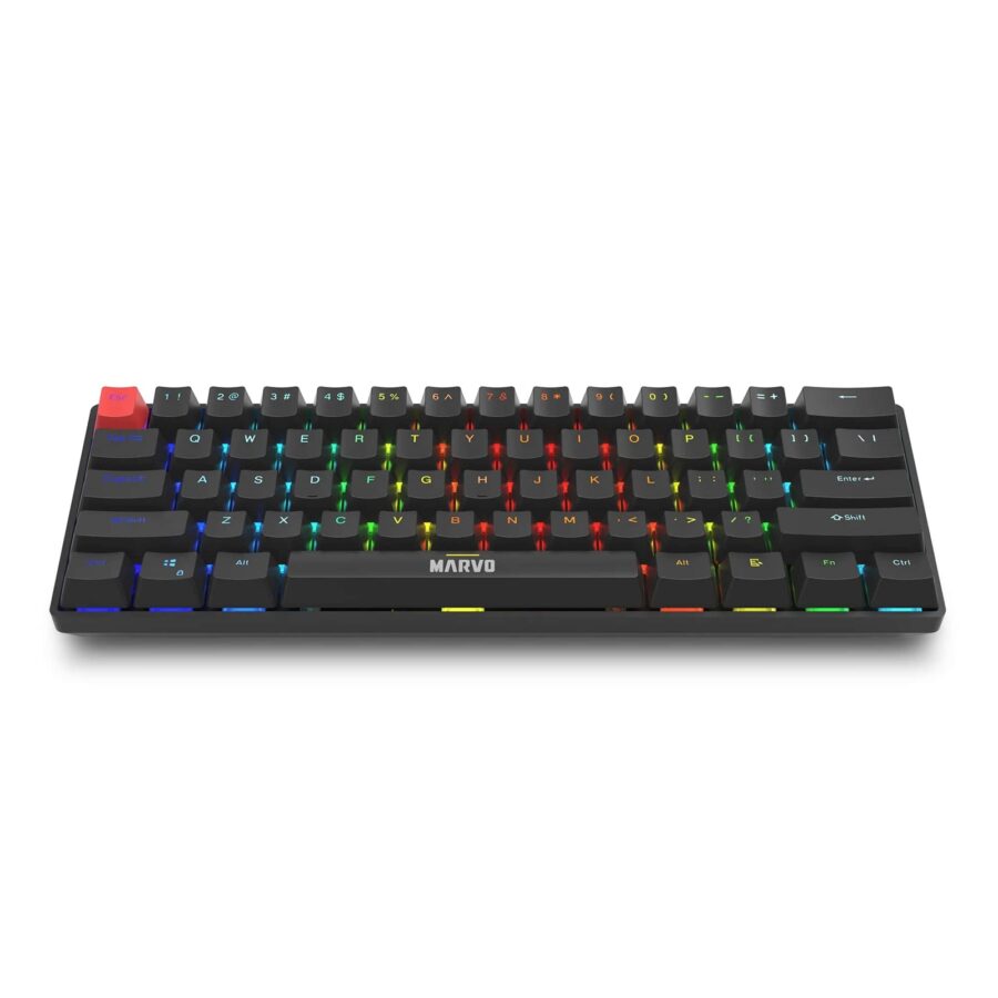 Marvo Scorpion KG933G Saber 61 Wired Mechanical RGB 60% UK Layout Gaming Keyboard (Black)