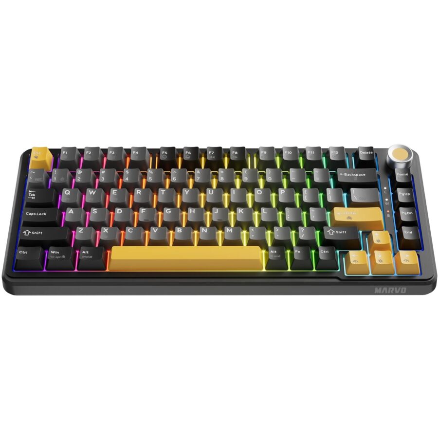 Marvo Titan 75 KG985W Wireless Mechanical Gaming Keyboard, Tri-Mode Connectivity, Wired, 2.4GHz & Bluetooth, Hot-Swappable Mechanical Switches, Vibrant RGB Backlighting, Full-Key Anti-Ghosting
