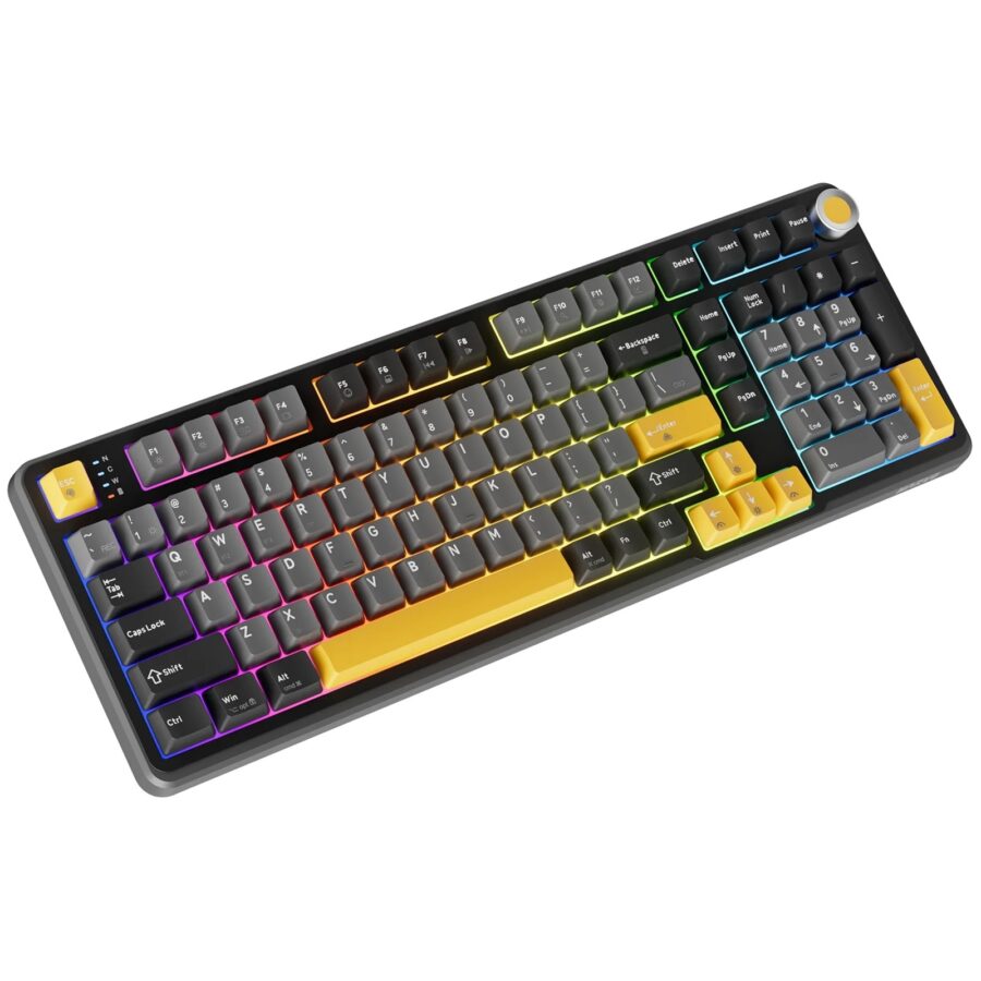 Marvo Titan 98 KG986W Wireless Mechanical Gaming Keyboard, Tri-Mode Connectivity, Wired, 2.4GHz & Bluetooth, Hot-Swappable Mechanical Switches, Vibrant RGB Backlighting, Full-Key Anti-Ghosting