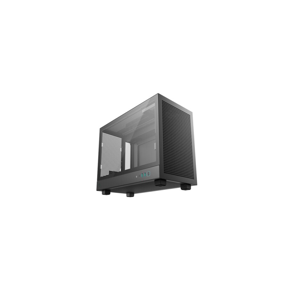 DeepCool CH160 PLUS Micro-ATX Mini Tower PC Case, Tempered Glass, High-Airflow Mesh Design, USB-C & USB 3.0 Front I/O, Supports ATX PSU & 305mm GPU, Black