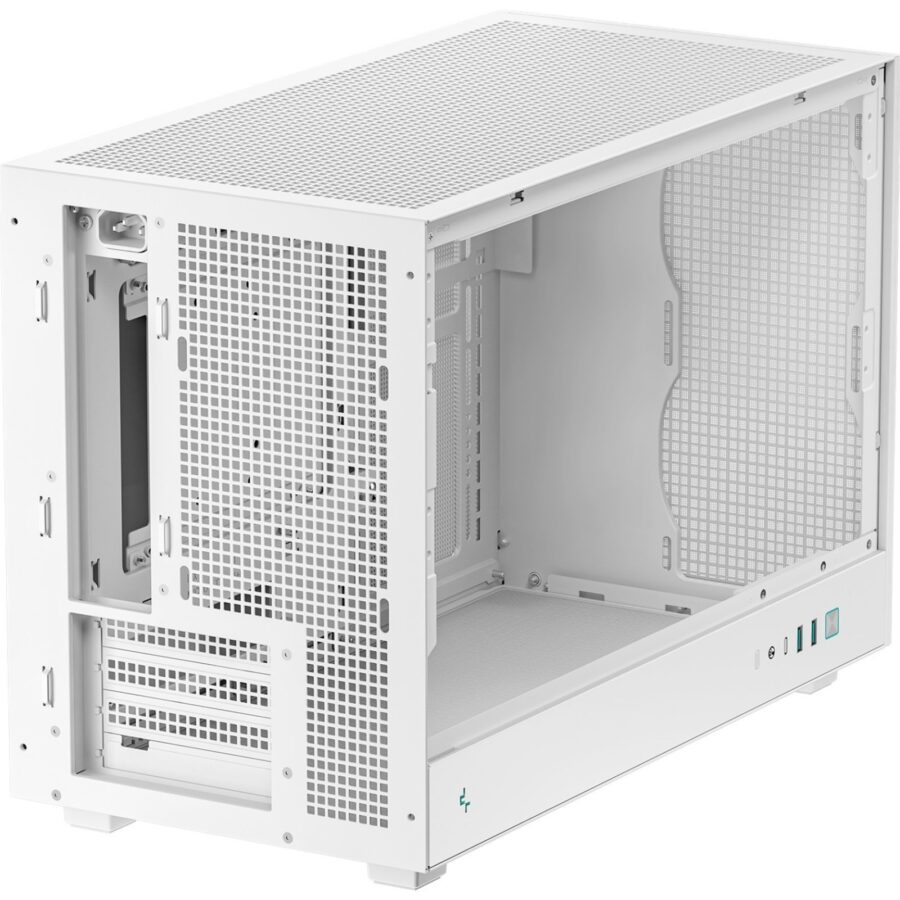 DeepCool CH260 White Micro-ATX Case, High-Airflow Compact PC Case with Tempered Glass Panel, USB-C Port, Supports 360mm Radiator, ATX PSU, Black