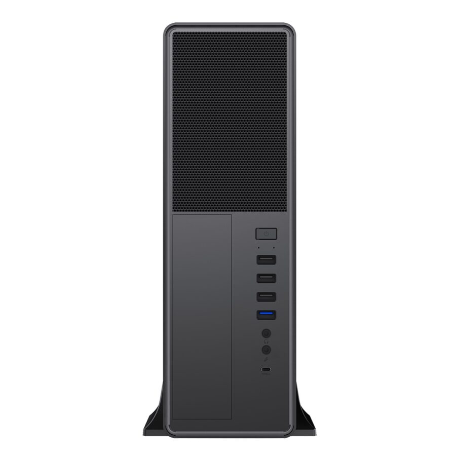 CiT S014C Black Slim Micro ATX/ITX Desktop Case with 300W Power Supply, USB 2.0, USB 3.0 Type-A & Type-C Ports