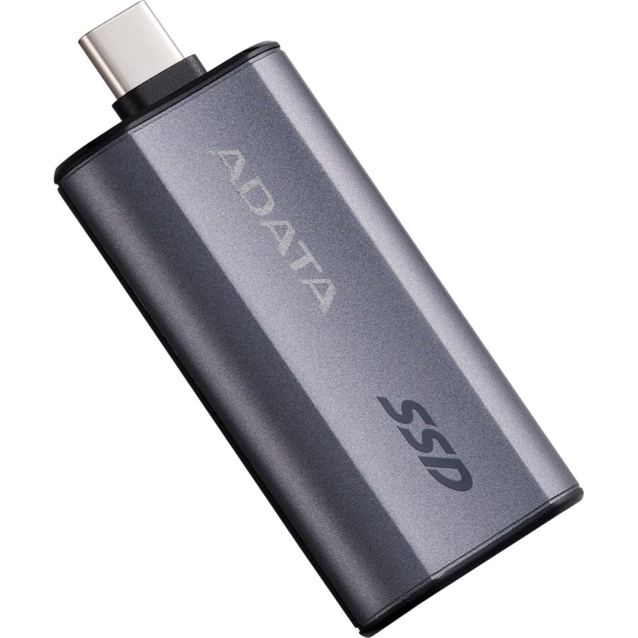 Adata SC750 (SC750-1000G-CCBK) 1TB USB-C Portable SSD USB 3.2 Gen 2 Up to 1000 MB/s Black Titanium Compatible with Windows, iOS, Android, PlayStation, XBox & Handheld Consoles