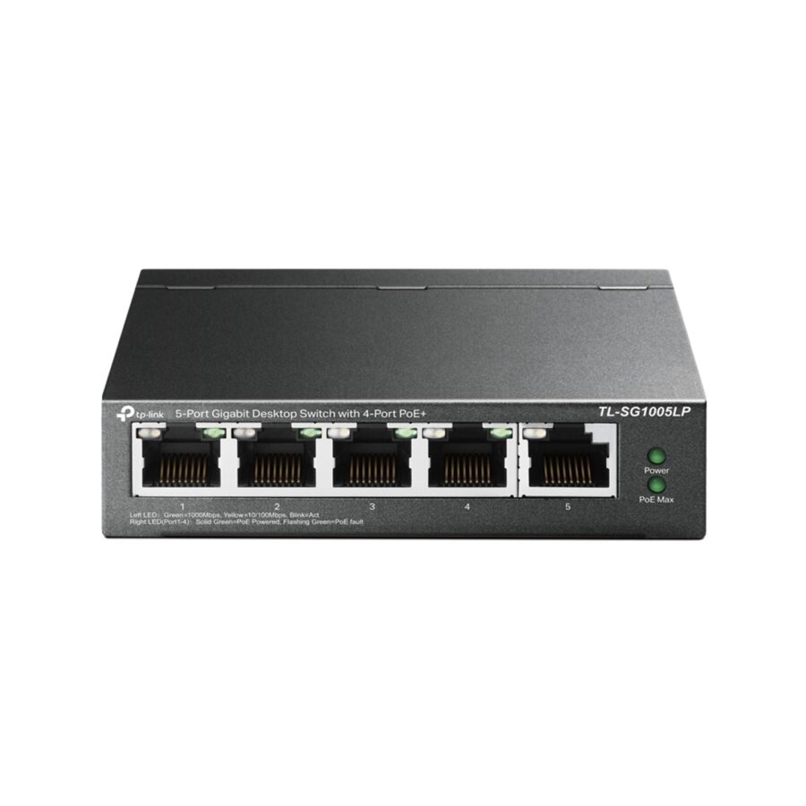 TP-Link TL-SG1005LP 5-Port Metal Gigabit Desktop PoE Switch with 4-Port PoE+ (40W)