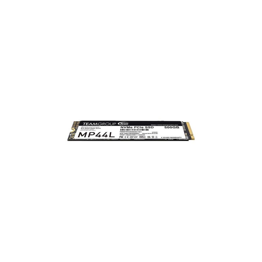 Team MP44L (TM8FPK500G0C101) 500GB NVMe SSD, PCIe Gen4, M.2 Interface, 2280, Read 5000 MB/s, Write 3700 MB/s, 5 Year Warranty