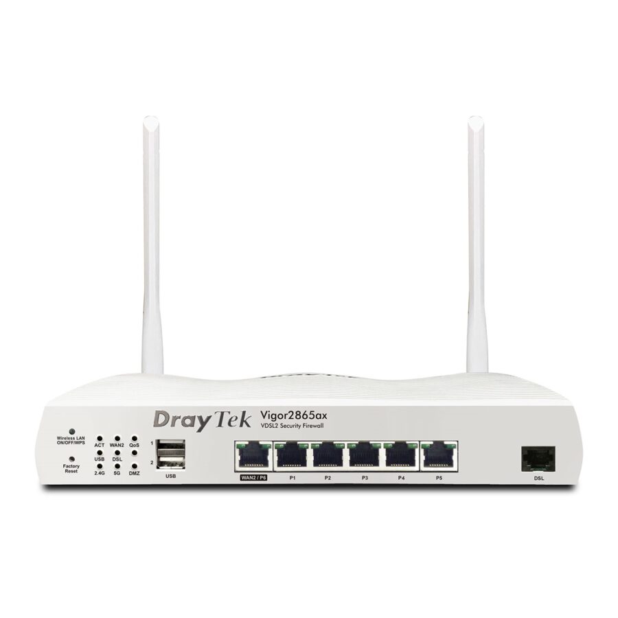 DrayTek V2865AX-K Vigor 2865ax Wireless 6 AX Multi-WAN Firewall VDSL Modem Router