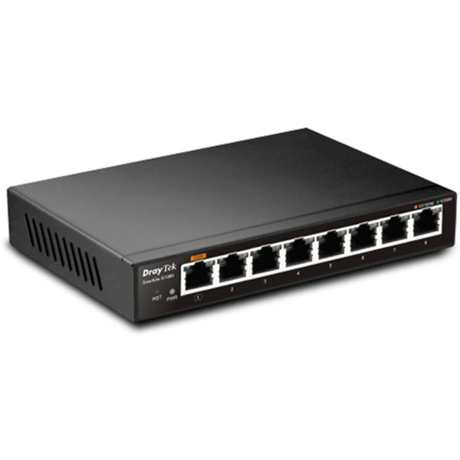 DrayTek VSG1080-K VigorSwitch G1080 8 Port Gigabit Smart Managed Desktop Switch