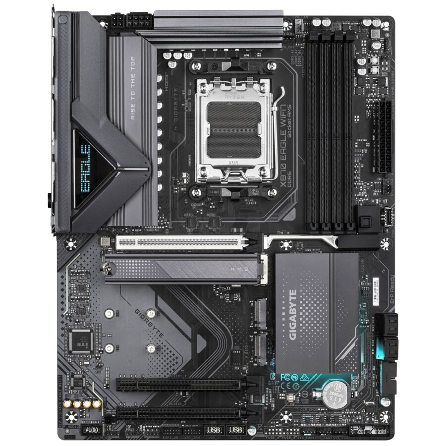 Gigabyte X870 EAGLE WIFI7 AMD AM5 Socket Motherboard, ATX, 4x DDR5 Slots, 3x M.2 Sockets, Fitted I/O Shield, 2.5GbE LAN, Wi-Fi 7, 1x HDMI Port / 2x USB-C (USB4)