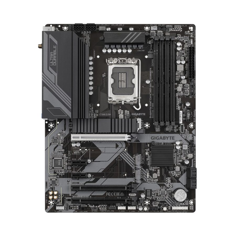 Gigabyte Z790 D AX Ultra Durable Intel 1700 Socket Motherboard, ATX, 4x DDR5 Slots, 3x M.2 Sockets, 2.5GbE LAN, Wi-Fi 6E, 1x DisplayPort / 1x HDMI Port