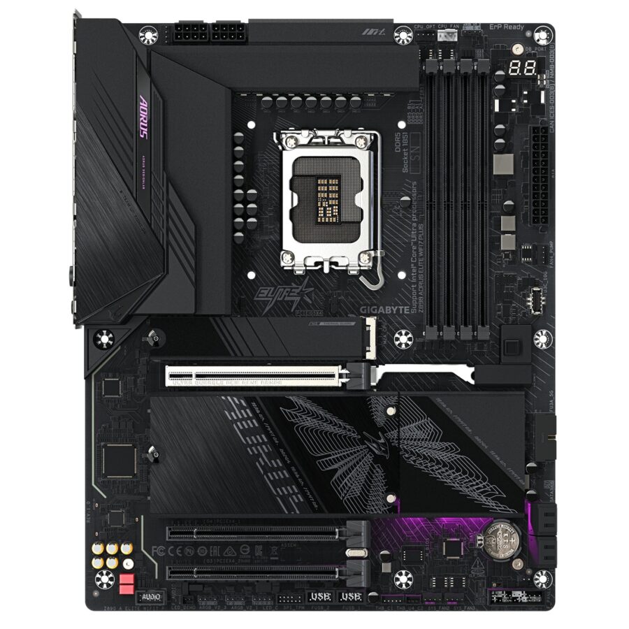 Gigabyte Z890 AORUS ELITE WIFI7 PLUS Intel 1851 Socket Motherboard, ATX, 4x DDR5 Slots, 4x M.2 Sockets, Fitted I/O Shield, 5GbE LAN, Wi-Fi 7, 1x DisplayPort / 1x USB-C (USB4)